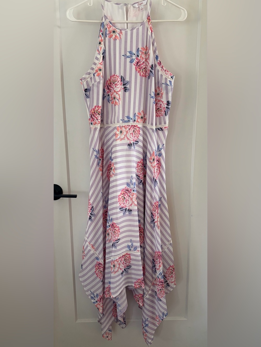 Candie's Lavender and Pink Floral Stripe Sundress